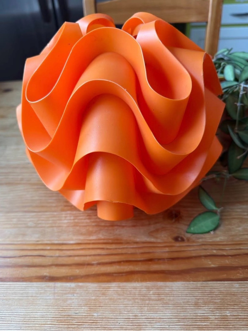 Vintage MCM Wavy Swag Pendant Lamp Shade